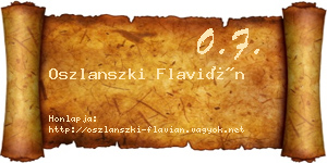 Oszlanszki Flavián névjegykártya